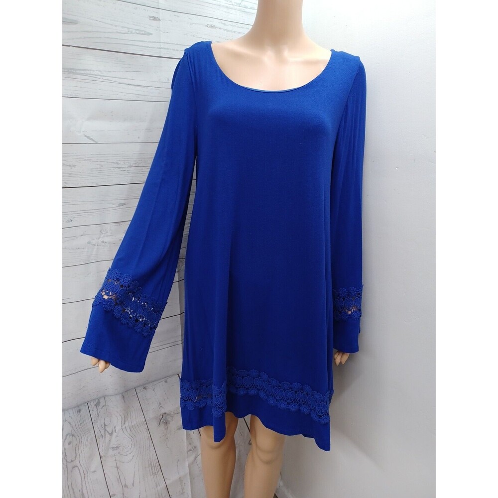 ALTAR'D STATE Lace Long Sleeve Dress Blue Lace Sz M